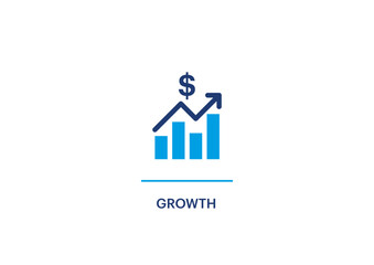 Growth icon in vector format.