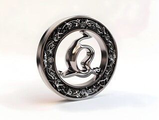 Elegant 3D Rendered Gemini Zodiac Symbol on Minimalist White Background