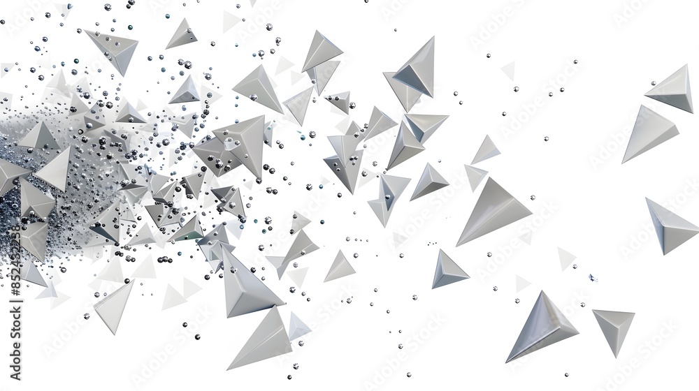 Aufkleber ethereal crystalline geometry - abstract 3d triangular shapes and condensation visuals