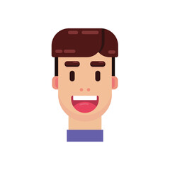 Head avatar man flat geometric illustration.