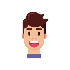 Head avatar man flat geometric illustration.