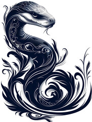 Obraz premium A snake with a black and white design on its body