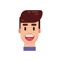 Head avatar man flat geometric illustration.