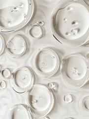 Mesmerizing Dew Droplets and Minimalist Circle Shapes on White Background