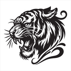 Fototapeta premium a cute vector silhouette illustration tiger