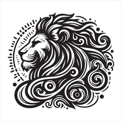 Obraz premium a cute vector silhouette illustration lion