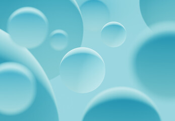 Abstract background with turquoise spheres.