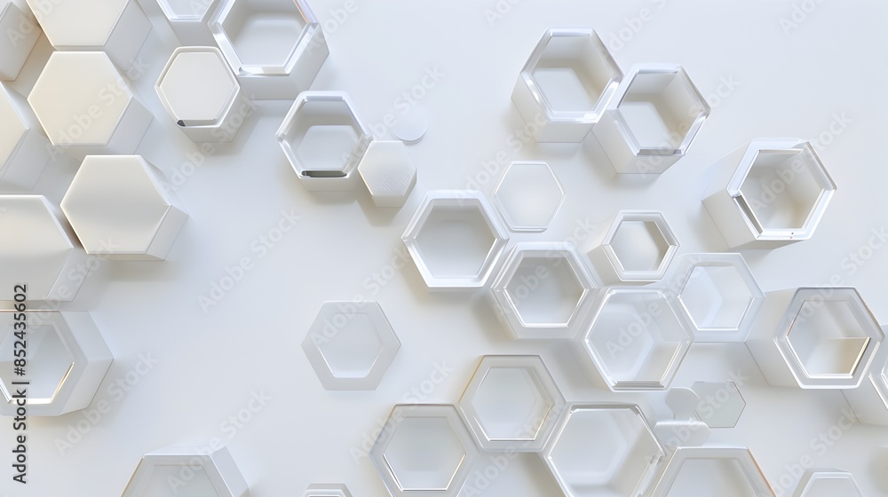 Poster seamless geometric hexagonal abstract design on minimalist white background