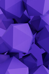 Obraz premium Platonics abstract geometric background violet color. 3d background