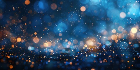 Obraz premium Abstract Blue and Gold Bokeh Background
