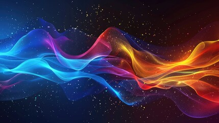 Dynamic Colorful Wave on Dark Background