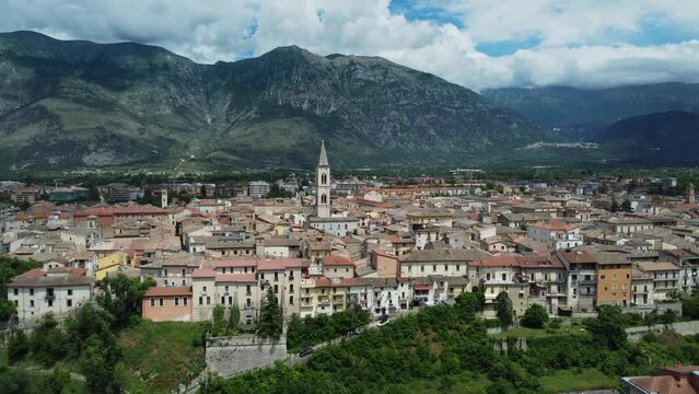 4K footage of the Sulmona skyline in Abruzzo, Italy