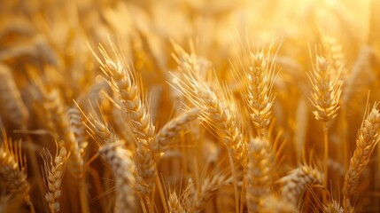 Fototapeta premium Golden Wheat Field at Sunset