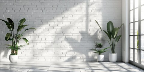 Minimalist Interior Design with White Brick Wall