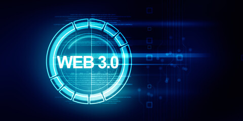 Obraz premium 2D illustration Web against glowing technological background