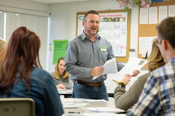 Obraz premium Innovative Business Gathering in Stylish Workspace. Professional workplace setting concept