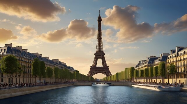 eiffel tower city - Powered by Adobe