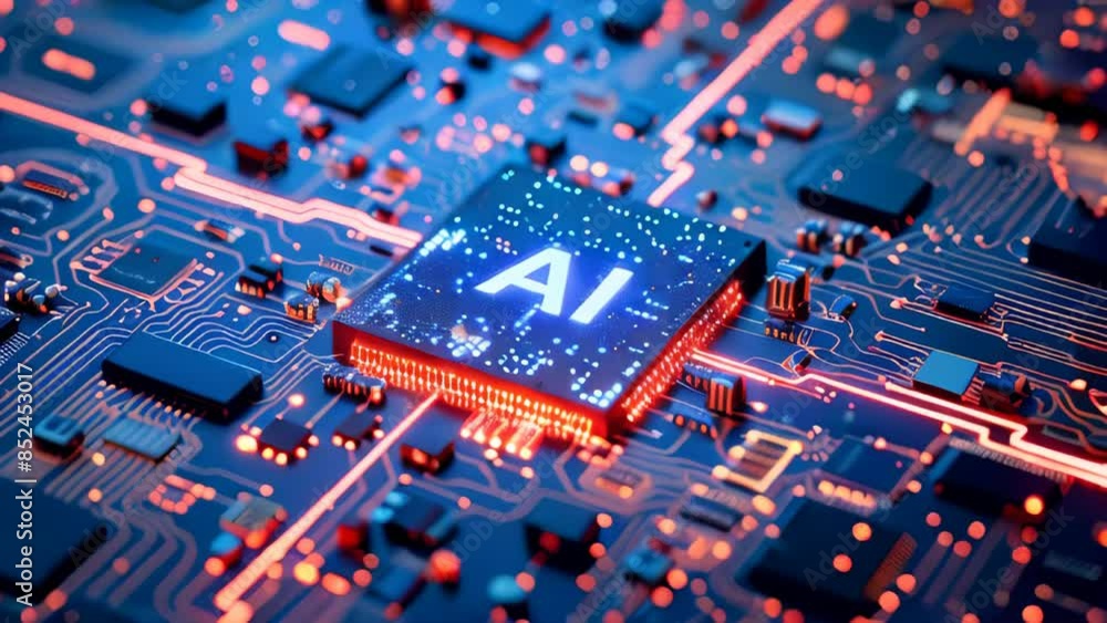 Poster generic computer motherboard driven by an artificial intelligence processor