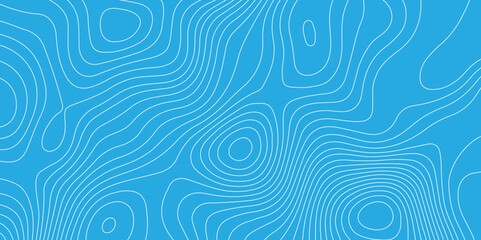 Abstract topography geography contour map and curve reliefs background .elevation contouring blue paper and white lines background .geographic mountain contour map grid vector background design .