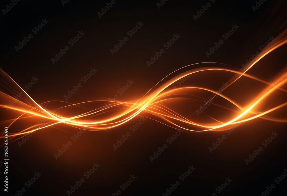 Aufkleber abstract dark orange background with blur lines and lights