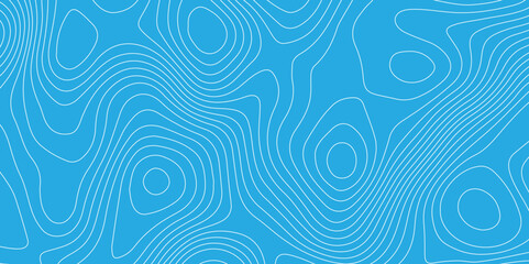 Abstract topography geography contour map and curve reliefs background .elevation contouring blue paper and white lines background .geographic mountain contour map grid vector background design .