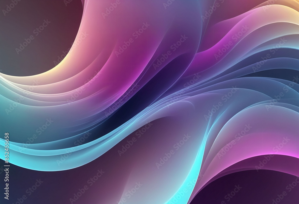 Aufkleber Abstract flowing smooth fractal waves background