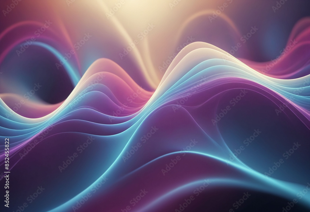 Poster Abstract flowing smooth fractal waves background