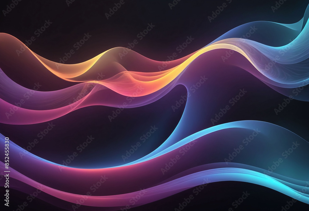 Poster Abstract flowing smooth fractal waves background