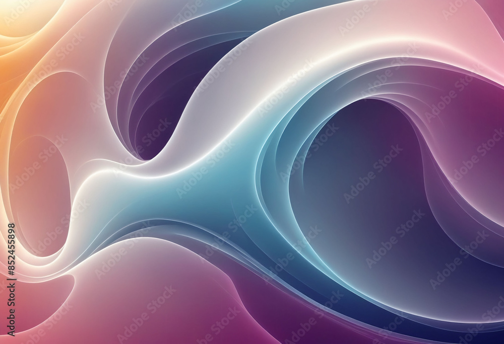 Aufkleber Abstract flowing smooth fractal waves background