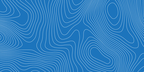 Abstract topography geography contour map and curve reliefs background .elevation contouring blue paper and white lines background .geographic mountain contour map grid vector background design .