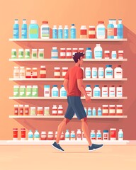 Kariyat fitness supplements in flat design front view active lifestyle theme animation analogous color scheme
