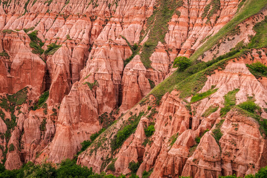 Natural rock formation Rapa Rosie (Red Ravine) near Sebes, Romania