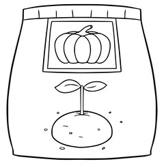 pumpkin seed pack illustration hand drawn outline vector