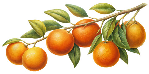 oranges on a branch