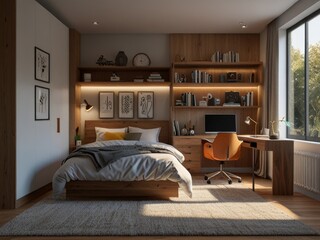 Teenage minimal bedroom idea