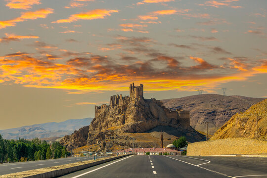Hosap Kalesi (Castle) Van, Turkey. View on hosap castle on and the surrounding mountains of Hosap castle in Eastern Turkey.