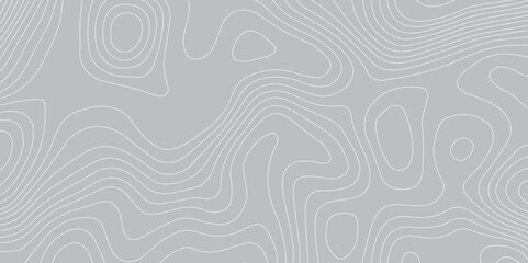 Abstract topography geography contour map and curve reliefs background .elevation contouring gray paper and white lines background .geographic mountain contour map grid vector background design .