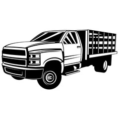 Stake Bed Truck © VektorzDesign