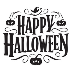happy halloween typography in vector
