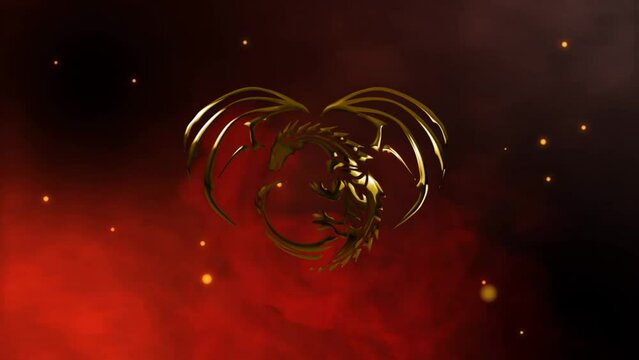 3d dragon logo light effect green screen background