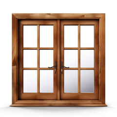 wooden window isolated on white