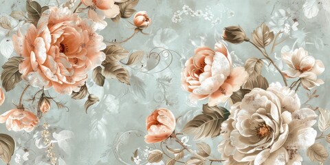 Flowers wall background with amazing red and white roses, Wedding decoration, hand made.