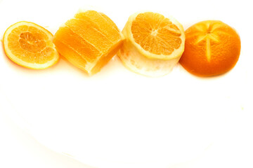 Juicy sliced oranges. Ready to eat,drink and cook