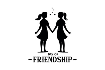 International Day of Friendship Black vector art illustration