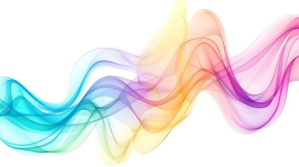 Elegant spectrum wave gently oscillating on white.