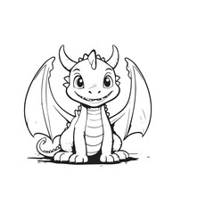 Vector cute baby dragon illustration