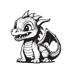 Vector cute baby dragon illustration