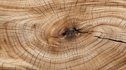 Naklejka premium Photograph of a crosscut light wood grain with a rustic, weathered appearance, revealing the natural beauty of the wood's age, abstract background