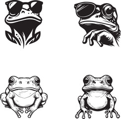 Fototapeta premium froge vector silleute icon