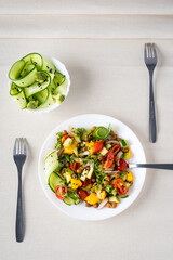 salad with vegetables on a table